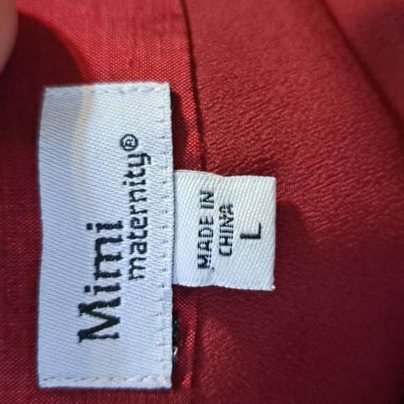 Mimi Maternity 100% Silk Metallic Burgundy Evening Dress Size Large - Picture 5 of 7